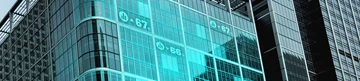 Modern skyscraper with temperature data overlays for various offices. Modern skyscraper with temperature data overlays for various offices.